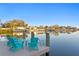 Waterfront dock featuring chairs and canal views at 3943 Fontainebleau Dr, Tampa, FL 33634