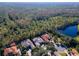 Expansive aerial view of luxury homes surrounded by lush greenery and serene waterways at 2607 Hawks Landing Blvd, Palm Harbor, FL 34685