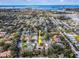 Aerial view of a residential neighborhood showcasing the property's location near the water at 2893 Turtle Ter, Palm Harbor, FL 34683