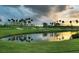 Scenic golf course view with water features, palm trees, and a tranquil sky at 2893 Turtle Ter, Palm Harbor, FL 34683