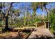 Wooden boardwalk winding through a tranquil nature setting with lush trees and greenery at 2901 Pelham Rd N, St Petersburg, FL 33710