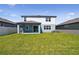 Large backyard with green grass and patio, perfect for outdoor enjoyment at 4227 Big Sky Dr, Spring Hill, FL 34604