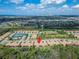 Aerial view of the community showcasing the property, landscaping, and surrounding area at 438 Seneca Falls Dr, Apollo Beach, FL 33572