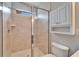 This bathroom features a modern glass shower with a tiled wall at 438 Seneca Falls Dr, Apollo Beach, FL 33572