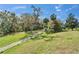 Scenic walking path surrounded by mature trees and lush landscaping at 438 Seneca Falls Dr, Apollo Beach, FL 33572