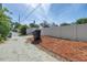 View of the backyard featuring a privacy fence, mulch, and a blue sky at 4541 2Nd N Ave, St Petersburg, FL 33713
