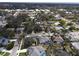 Wide aerial shot of neighborhood featuring mature trees and multiple home styles at 1875 Oak Branch Dr, Sarasota, FL 34232