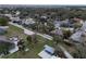An aerial shot of a residential neighborhood with tree-lined streets and varied houses at 1875 Oak Branch Dr, Sarasota, FL 34232