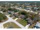 This aerial view features a neighborhood with mature trees, well-kept lawns, and a serene residential setting at 11304 Sedgefield Ave, Spring Hill, FL 34608