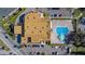 Overhead view of community clubhouse and swimming pool at 2041 Australia W Way # 35, Clearwater, FL 33763