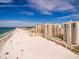 Stunning aerial of beachfront condos with private beach access and ocean views at 11 San Marco St # 807, Clearwater Beach, FL 33767