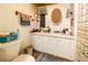 A small bathroom featuring an outdated vanity and mirror that need modernization at 13225 101St St # 462, Largo, FL 33773