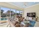 Comfortable living room overlooking pool and waterway, with plush seating and entertainment center at 1336 51St Ne Ave, St Petersburg, FL 33703