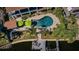 Aerial view of a pool and dock at 4937 Dover Ne St, St Petersburg, FL 33703