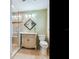 Bathroom features a glass enclosed shower and vintage style vanity at 5020 S Shore Crest Cir, Tampa, FL 33609
