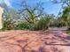 Spacious brick paver driveway and mature trees at front gate at 5020 S Shore Crest Cir, Tampa, FL 33609