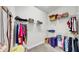 Walk-in closet with organized storage shelves and hanging rods for clothes and accessories at 5317 Del Coronado Dr, Apollo Beach, FL 33572