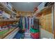 A walk in closet with built-in shelves, clothing, boxes and storage for an organized wardrobe at 2612 Pearce Dr # 310, Clearwater, FL 33764