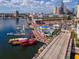 Great aerial view of boats docked near the city, complete with dining and event locations at 700 S Harbour Island Blvd # 738, Tampa, FL 33602