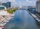 Beautiful waterfront view showing boats along the pier and a cruise ship under the bridge at 700 S Harbour Island Blvd # 738, Tampa, FL 33602