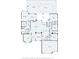 Detailed floor plan of the home's layout including primary bedroom, sitting room, kitchen, dining, garage and pool at 1405 Kensington Woods Dr, Lutz, FL 33549
