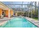 Beautiful screened-in pool and spa, perfect for outdoor entertaining with kitchen and dining area at 1405 Kensington Woods Dr, Lutz, FL 33549