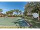 The community's basketball court features a well-maintained green and red surface surrounded by palm trees at 5062 Stone Harbor Cir, Wimauma, FL 33598