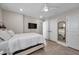 Bedroom offering ample space, with a ceiling fan and convenient access to closet and bathroom at 5351 Bridge St # 81, Tampa, FL 33611