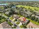 Expansive aerial view showcases home's prime location near golf course and serene lake at 1912 Acadia Greens Dr, Sun City Center, FL 33573