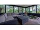 Relaxing screened porch with comfortable seating, tranquil pond, and lush greenery at 29318 Whipporwill Ln, Wesley Chapel, FL 33543