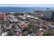 Aerial view showcases the neighborhood, beach, and water views at 1036 N Shore Ne Dr # 5, St Petersburg, FL 33701