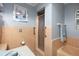 Bathroom showcases tiled shower, retro sink and vintage features for a unique design at 1036 N Shore Ne Dr # 5, St Petersburg, FL 33701