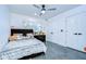 This cozy bedroom is well-lit with ample storage and sleek finishes at 2113 S West Shore Blvd, Tampa, FL 33629