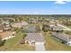 Expansive aerial view of home featuring a backyard pond and well-maintained landscaping in a serene neighborhood at 2250 Long View Cir, Brooksville, FL 34604