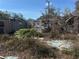 Image of the interior of a distressed single-story home with cinder block construction and overgrown landscaping at 342 Lettie Ln, Seffner, FL 33584