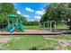 A well-maintained playground with slides, swings, and a soft surface for to play safely at 12906 Tar Flower Dr, Tampa, FL 33626