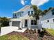 Charming two-story home with a manicured front yard, blue and white exterior and inviting entryway at 713 W West St, Tampa, FL 33603