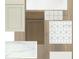 Showcasing design materials with varying hues and textures for floors, cabinets, countertop, and backsplash at 713 W West St, Tampa, FL 33603