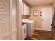 Well-equipped laundry room with ample storage, modern appliances, and convenient sink at 13305 Whitby Rd, Hudson, FL 34667