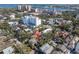 Aerial view shows the property's location near the water and a prominent nearby hotel at 732 Oak Ne St, St Petersburg, FL 33701