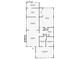 Detailed home floor plan featuring a spacious living room, primary bedroom and kitchen at 907 E Hamilton Ave, Tampa, FL 33604