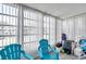 Bright sunroom filled with natural light, featuring comfortable seating and tranquil views of the community at 100 Waverly Way # 101, Clearwater, FL 33756