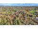 Aerial view highlighting property lines of land with mix of open pastures, mature trees and rural residential appeal at 10946 Gun Dog Way, Lithia, FL 33547