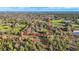 Aerial view highlighting property lines of land with mix of open pastures, mature trees and rural residential appeal at 10946 Gun Dog Way, Lithia, FL 33547