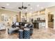 Bright and spacious living space featuring recessed lighting, and an open-concept layout at 10946 Gun Dog Way, Lithia, FL 33547