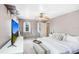 Bedroom with a ceiling fan, a large window, and neutral decor and a TV on the wall at 11050 Revell Rd, Duette, FL 34219