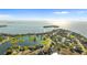 Breathtaking aerial view of luxury homes nestled on a waterfront, offering serene water views at 2077 N Pointe Alexis Dr, Tarpon Springs, FL 34689