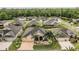 Residential community aerial view with mature landscaping, well-maintained lawns, and multiple single-story homes at 29500 Blackwolf Run Loop, San Antonio, FL 33576