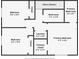 Upstairs floor plan featuring primary bedroom, bath and closet with laundry room connecting additional bedrooms at 4049 Dolphin Dr, Tampa, FL 33617