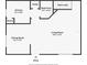 Floor plan featuring kitchen, pantry, dining and living rooms plus bathroom and closet near stairs at 4049 Dolphin Dr, Tampa, FL 33617